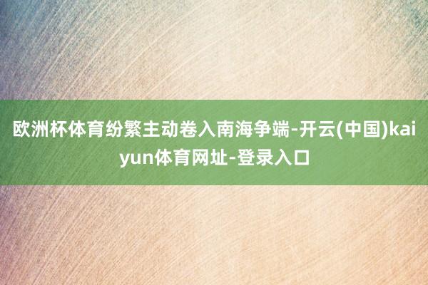 欧洲杯体育纷繁主动卷入南海争端-开云(中国)kaiyun体育网址-登录入口