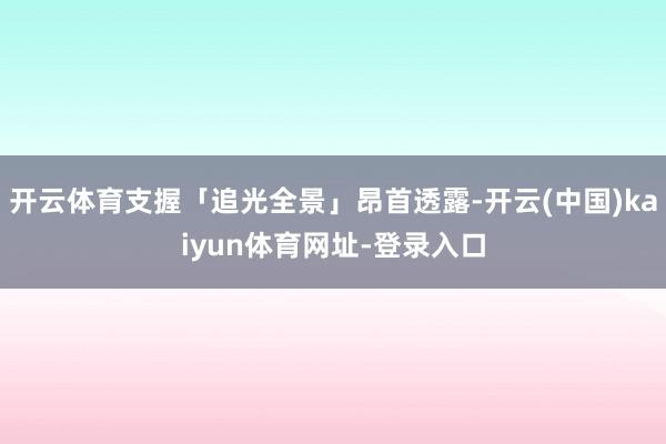 开云体育支握「追光全景」昂首透露-开云(中国)kaiyun体育网址-登录入口