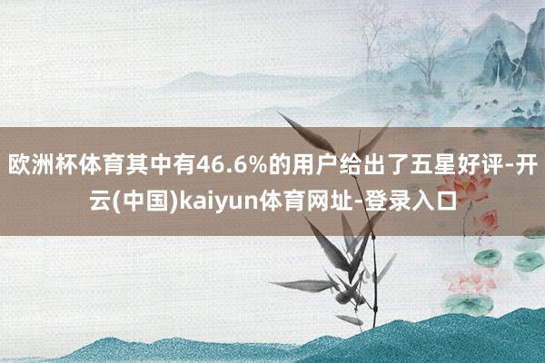 欧洲杯体育其中有46.6%的用户给出了五星好评-开云(中国)kaiyun体育网址-登录入口