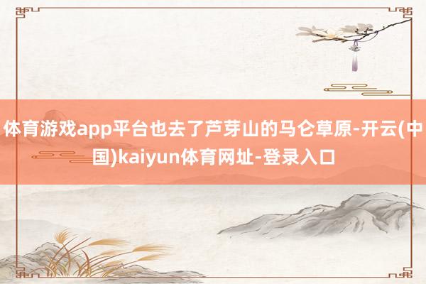 体育游戏app平台也去了芦芽山的马仑草原-开云(中国)kaiyun体育网址-登录入口