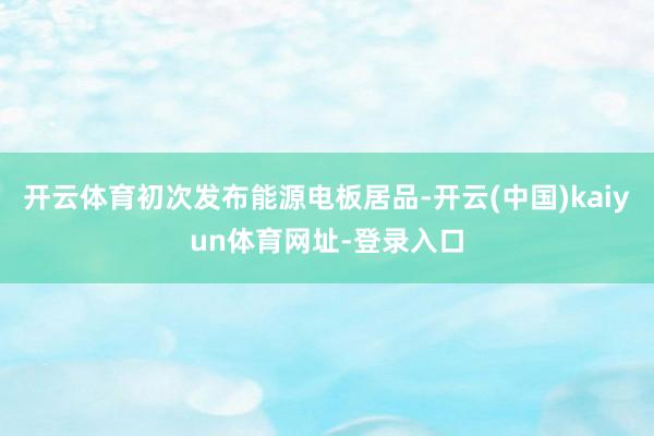开云体育初次发布能源电板居品-开云(中国)kaiyun体育网址-登录入口