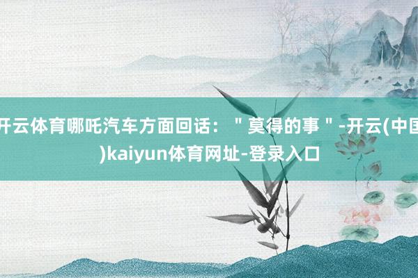 开云体育哪吒汽车方面回话：＂莫得的事＂-开云(中国)kaiyun体育网址-登录入口
