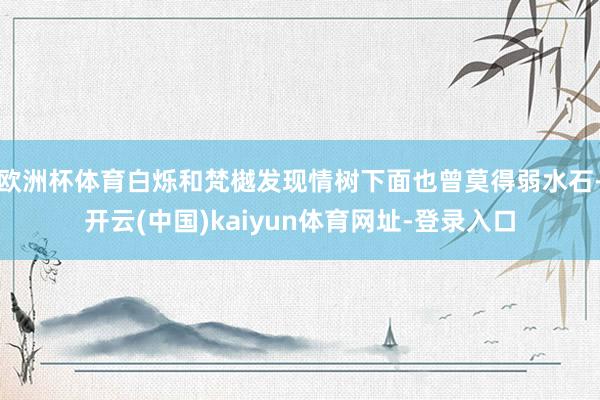 欧洲杯体育白烁和梵樾发现情树下面也曾莫得弱水石-开云(中国)kaiyun体育网址-登录入口