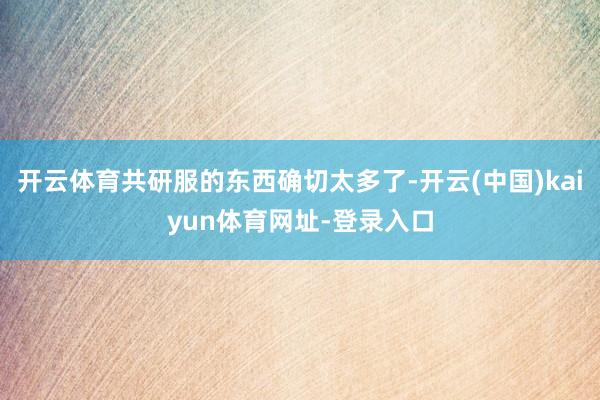 开云体育共研服的东西确切太多了-开云(中国)kaiyun体育网址-登录入口