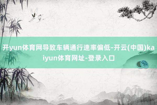 开yun体育网导致车辆通行速率偏低-开云(中国)kaiyun体育网址-登录入口