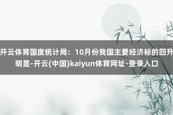 开云体育国度统计局：10月份我国主要经济标的回升明显-开云(中国)kaiyun体育网址-登录入口