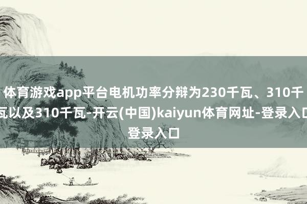 体育游戏app平台电机功率分辩为230千瓦、310千瓦以及310千瓦-开云(中国)kaiyun体育网址-登录入口
