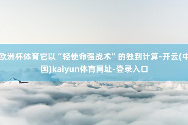 欧洲杯体育它以“轻使命强战术”的独到计算-开云(中国)kaiyun体育网址-登录入口