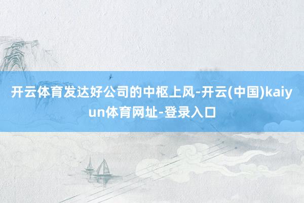 开云体育发达好公司的中枢上风-开云(中国)kaiyun体育网址-登录入口