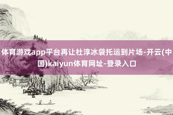 体育游戏app平台再让杜淳冰袋托运到片场-开云(中国)kaiyun体育网址-登录入口